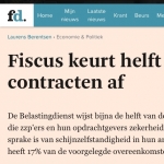 “Fiscus keurt helft nieuwe zzp-contracten af” (FD vrijdag 2 september 2016)